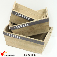 Vintage madera al por mayor cajas de plantadores con manijas